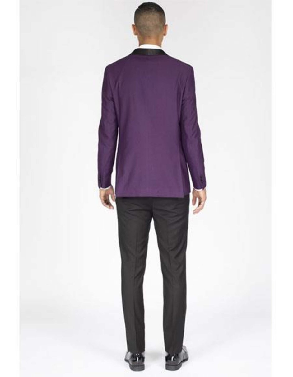 Mens One Button Purple Tuxedo With Pants and Bowtie Package - Coat Size 38