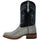 Men's Python Print Leather Square Toe Boots - Natural