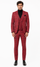 Mens Red and Grey Plaid 3-Piece Suit with Vest - Modern Fit Peak Lapel By Dominique Wilson