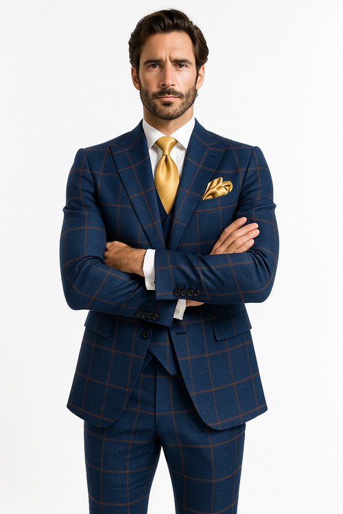 Rossi Man Max RM1840 Slim Fit 3-Piece Formal Suit for Men
