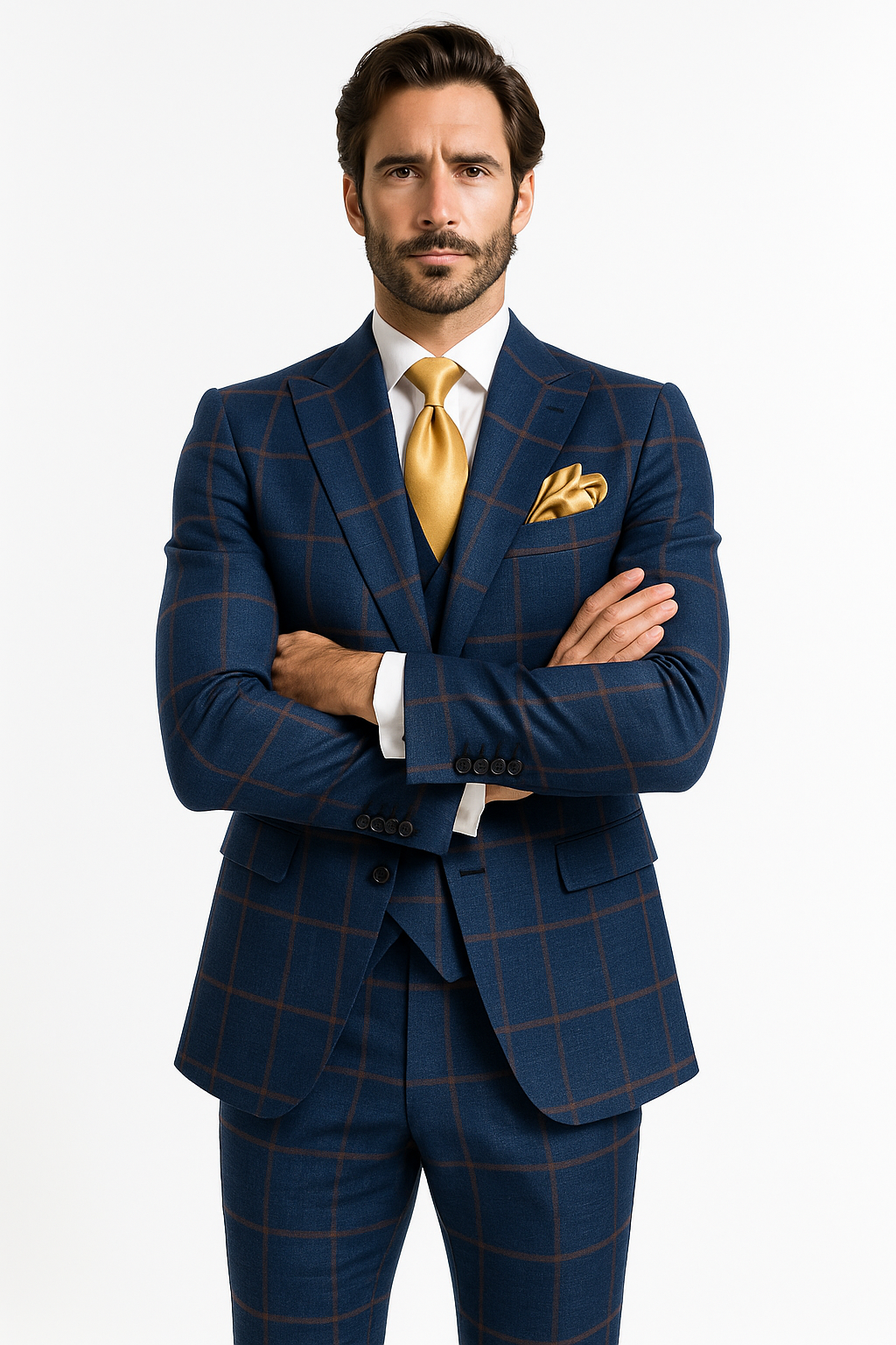 Rossi Man Max RM1840 – Slim Fit 3-Piece Formal Suit for Men-New Designer Collection - 34R