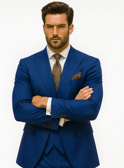 Sharp Royal Blue Slim Fit Suit for Men Wedding & Business Attire