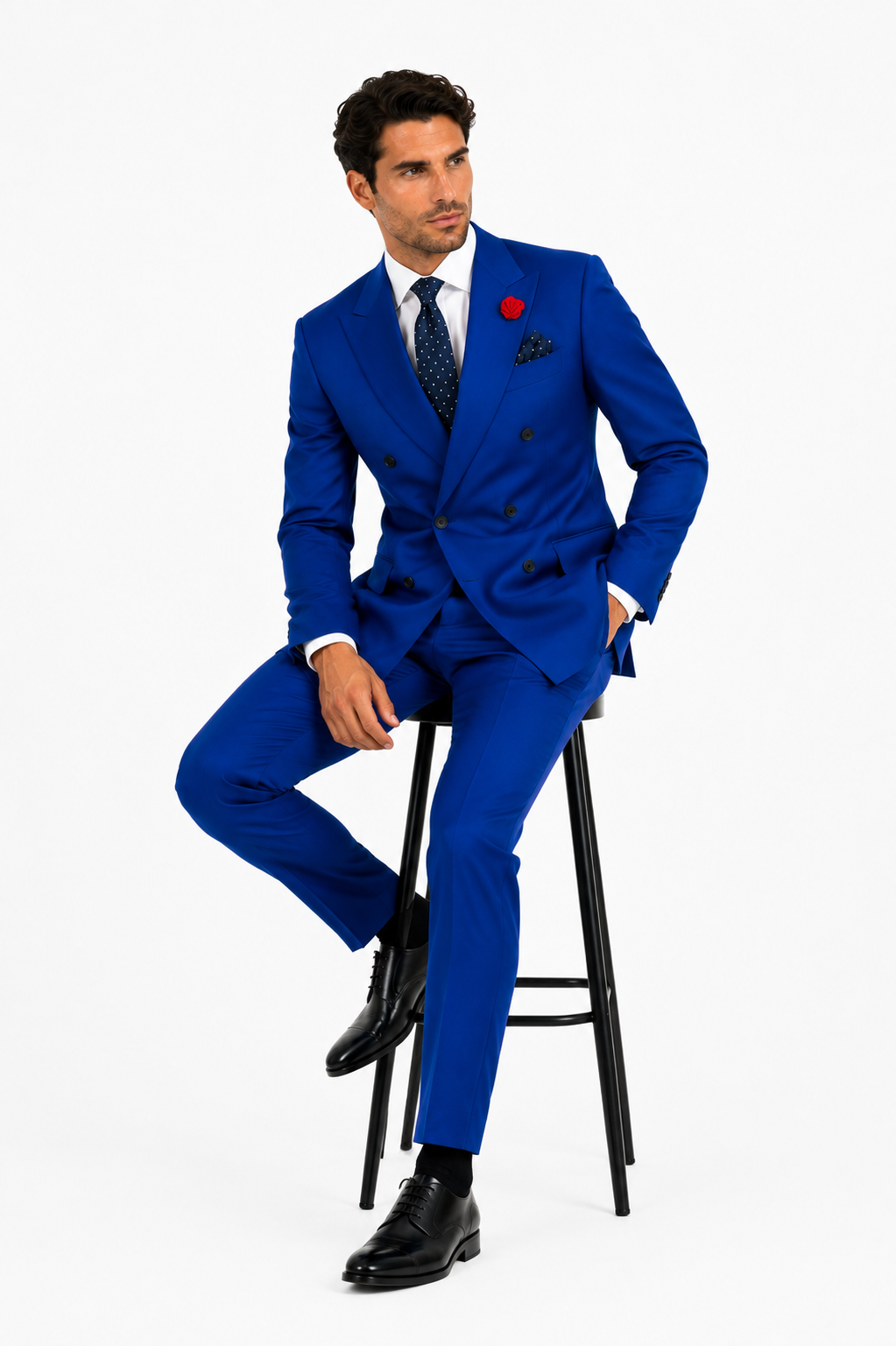 Men's Royal Blue Double Breasted Suits Dress Suits for Men Jacket & Pants