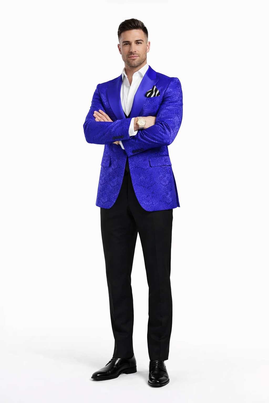 Mens Royal Blue Prom Tuxedo - Blue Prom Suit For Men - Blue Homecoming Tuxedo  - Royal Blue - 38 Short Jacket+32 Waist Adjustable 28to34)(Height: 5 4 to5 7 )(Neck  15-16.5)S-M)