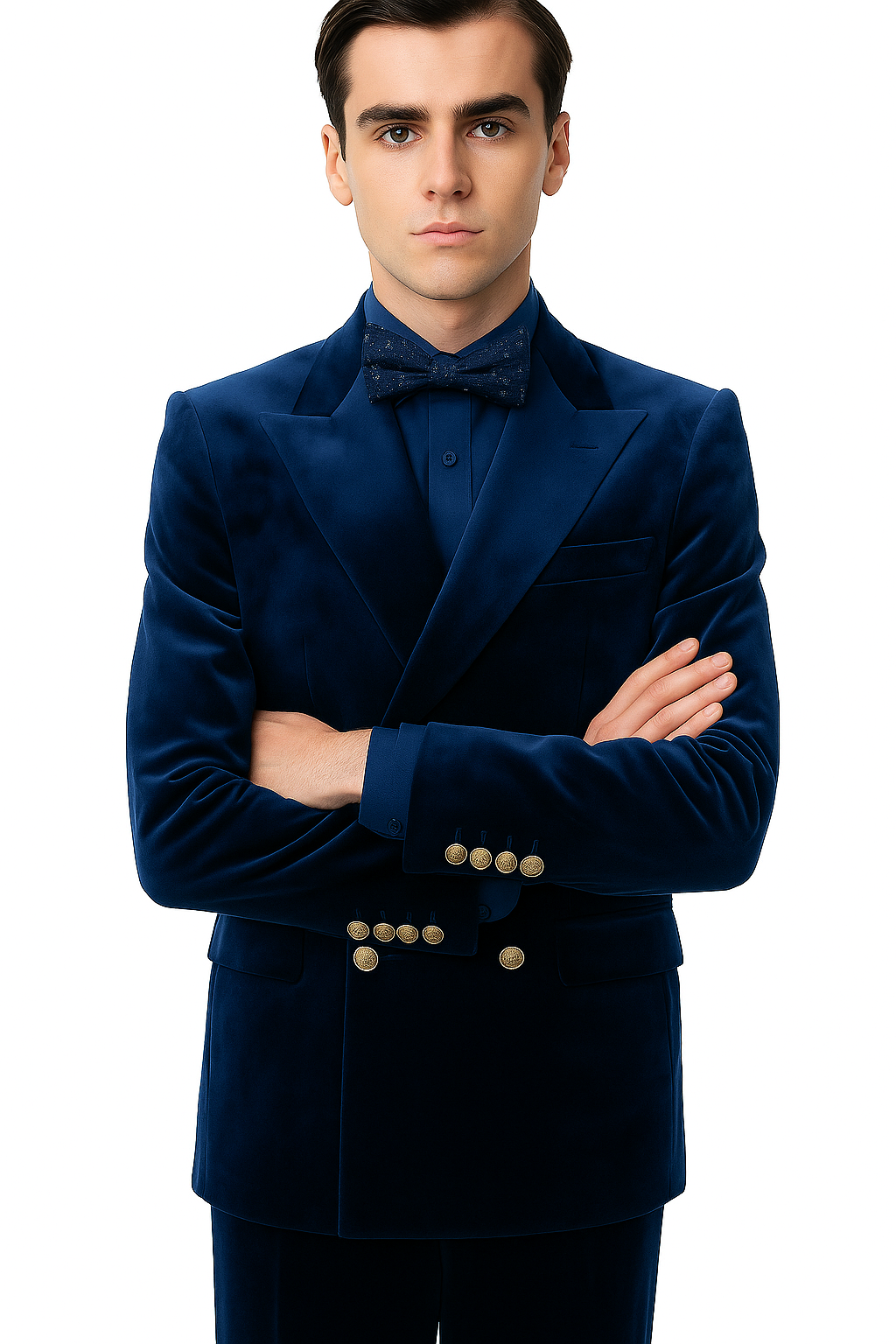 Velvet Suits - Double Breasted Suits - Slim Fit Suit Royal Blue - 38 Short Jacket+32 Waist Adjustable 28to34)(Height: 5 4 to5 7 )(Neck  15-16.5)S-M)