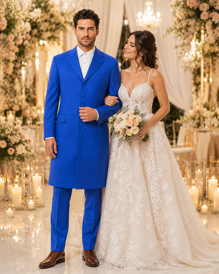 Men's Royal Seven Button Zoot Dress Zoo t Suit - Pimp Suit - Zuit Suit for Men