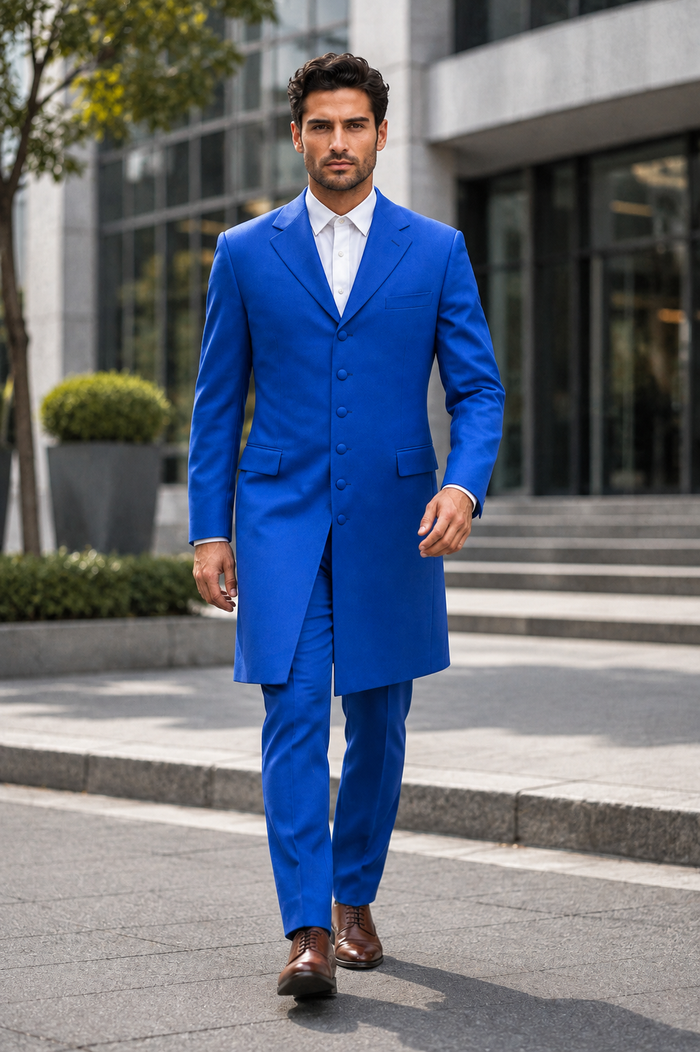 Men's Royal Seven Button Zoot Dress Zoo t Suit - Pimp Suit - Zuit Suit for Men