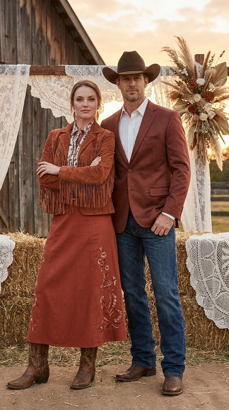 Mens Rust Light Brown Shiny Western Blazer – Cowboy Style Formal Sport Coat Jacket in Copper Color Slim Fitted - 34 Short