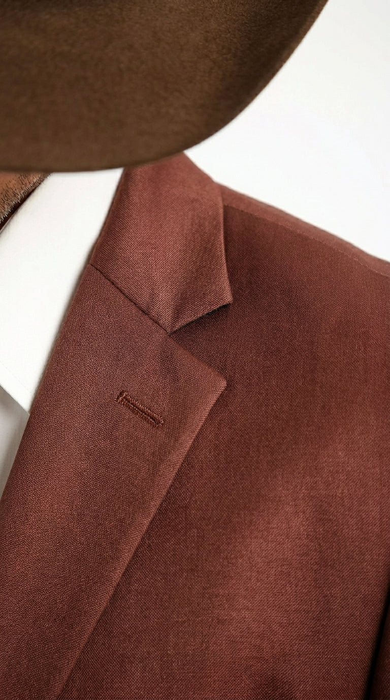 Mens Rust Light Brown Shiny Western Blazer – Cowboy Style Formal Sport Coat Jacket in Copper Color Slim Fitted - 34 Short