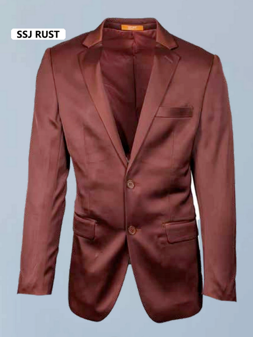 Mens Rust Light Brown Shiny Western Blazer – Cowboy Style Formal Sport Coat Jacket in Copper Color Slim Fitted
