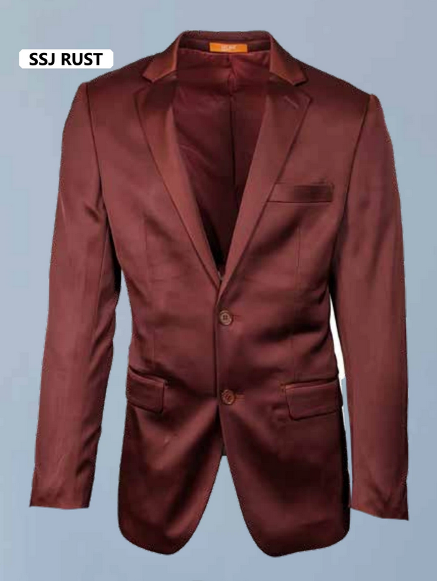 Mens Rust Light Brown Shiny Western Blazer – Cowboy Style Formal Sport Coat Jacket in Copper Color Slim Fitted - 34 Short
