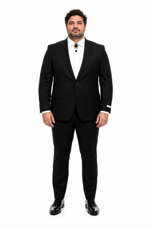 Mens Shiny Blazer - Black Sateen Vested Suit