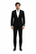 Mens Shiny Blazer - Black Sateen Vested Suit