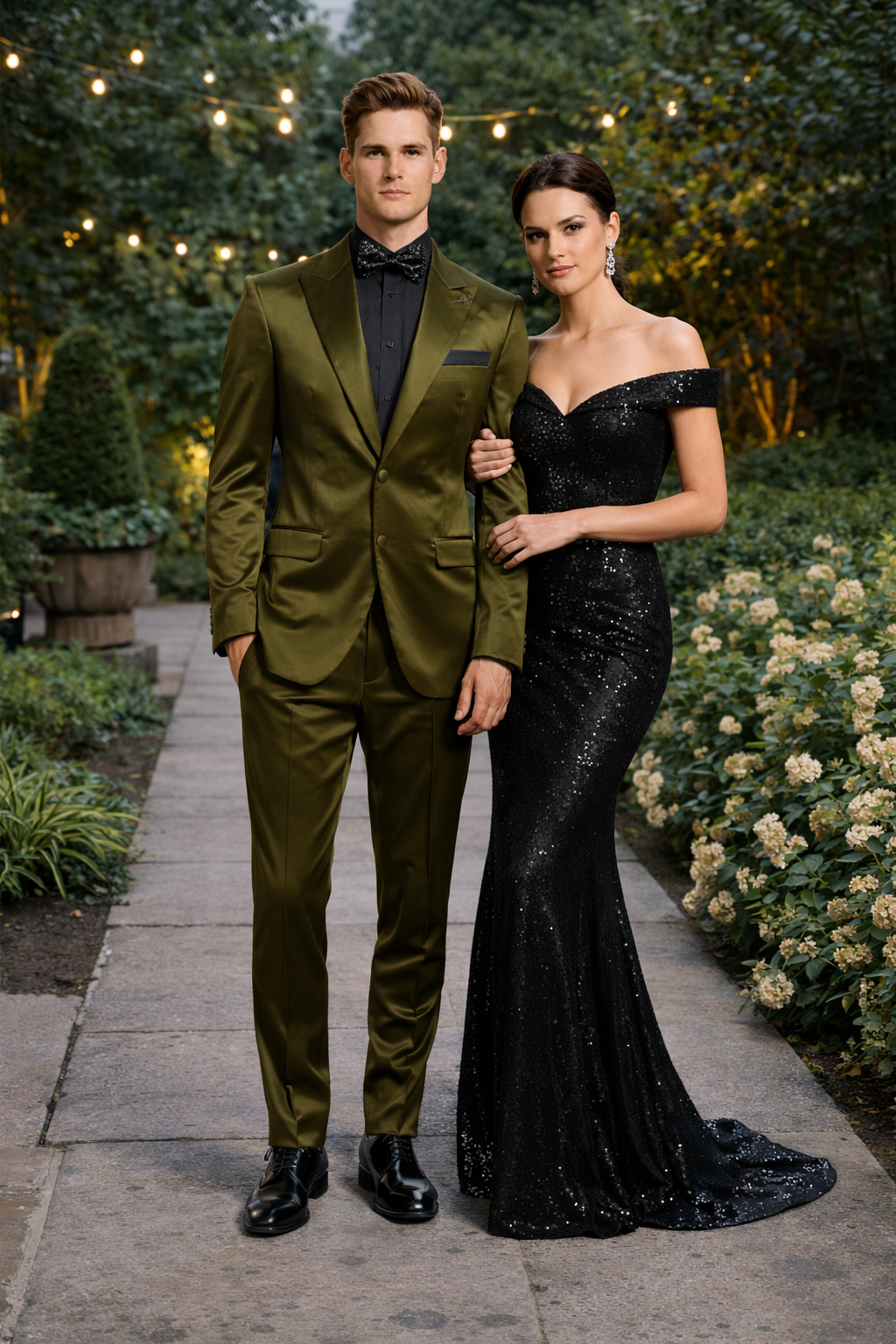 Mens Shiny Blazer - Olive Green Sateen Vested Suit-New Designer Collection - 36 Short