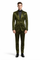 Mens Shiny Blazer - Olive Green Sateen Vested Suit-New Designer Collection