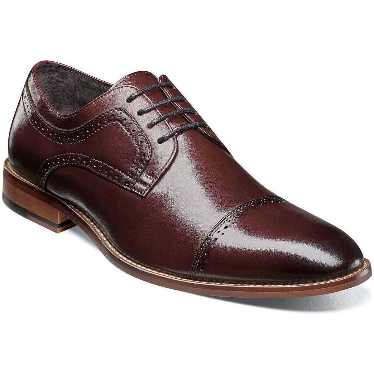 Mens Shoes Stacy Adams Dickinson Oxford Burgundy Leather 25066-601 - 6