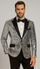 Men’s Silver Sequin Tuxedo Jacket – Stylish Satin Lapel Event Wear