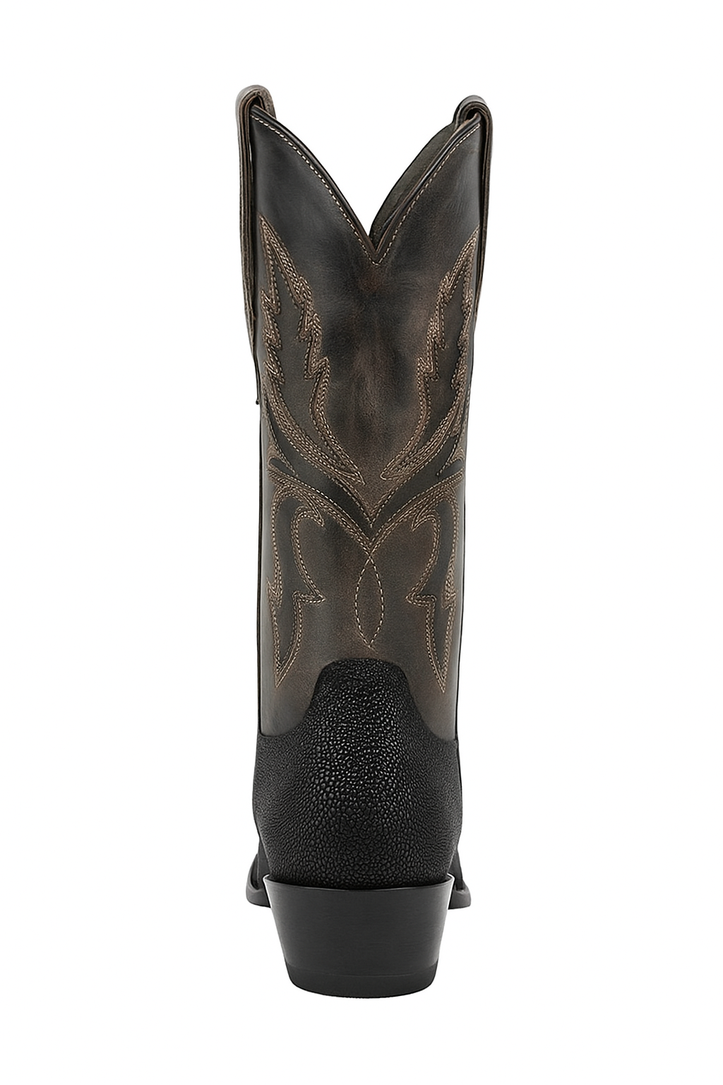Men's King Exotic Snip Toe Stingray Boots Single Stone Handmade Black (494R1205) - 6 E