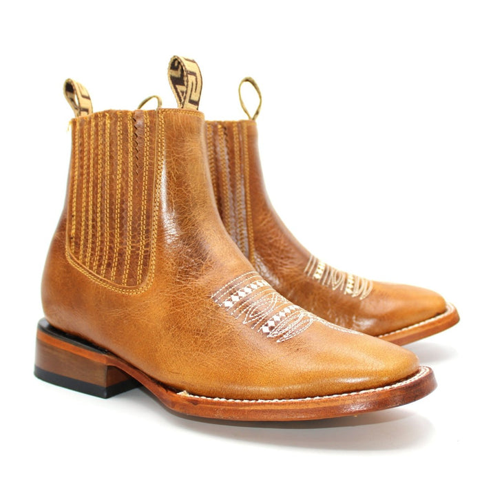 Men's Square Toe Ankle Boots Honey - 6