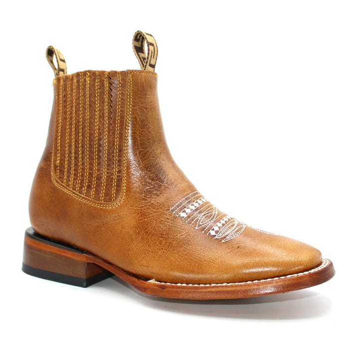 Men's Square Toe Ankle Boots Honey - 6