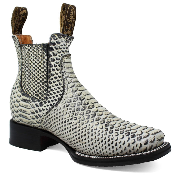 Men's Square Toe Ankle Boots Python Print Natural - 6