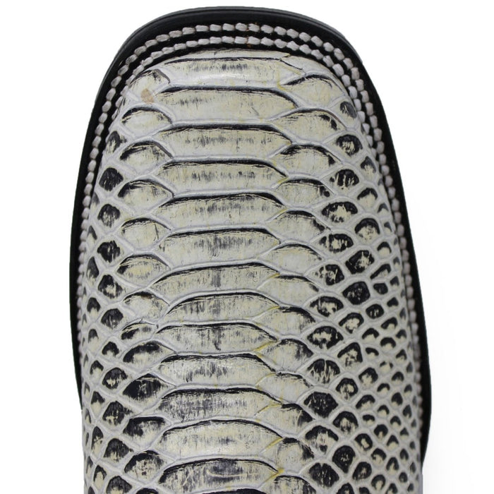 Men's Square Toe Ankle Boots Python Print Natural - 6