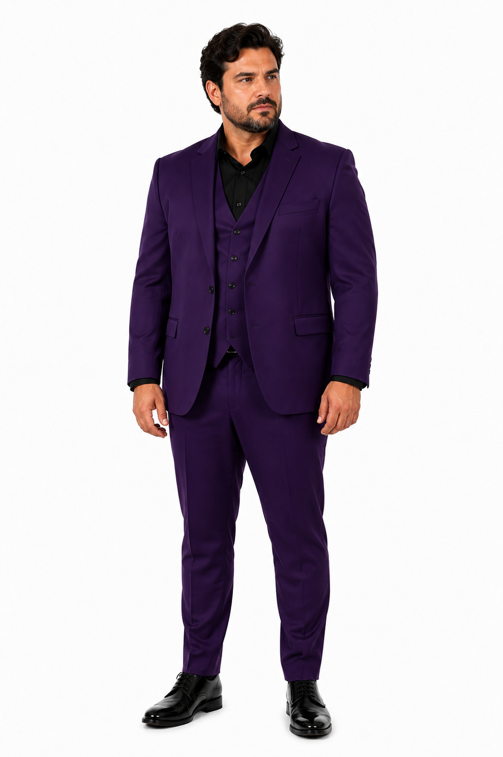 Mens Stacy Adams Suits - Designer Suit - 3 Piece Suit - Vested Suit - Flat Front Pant- Modern Fit Suits Eggplant Suit