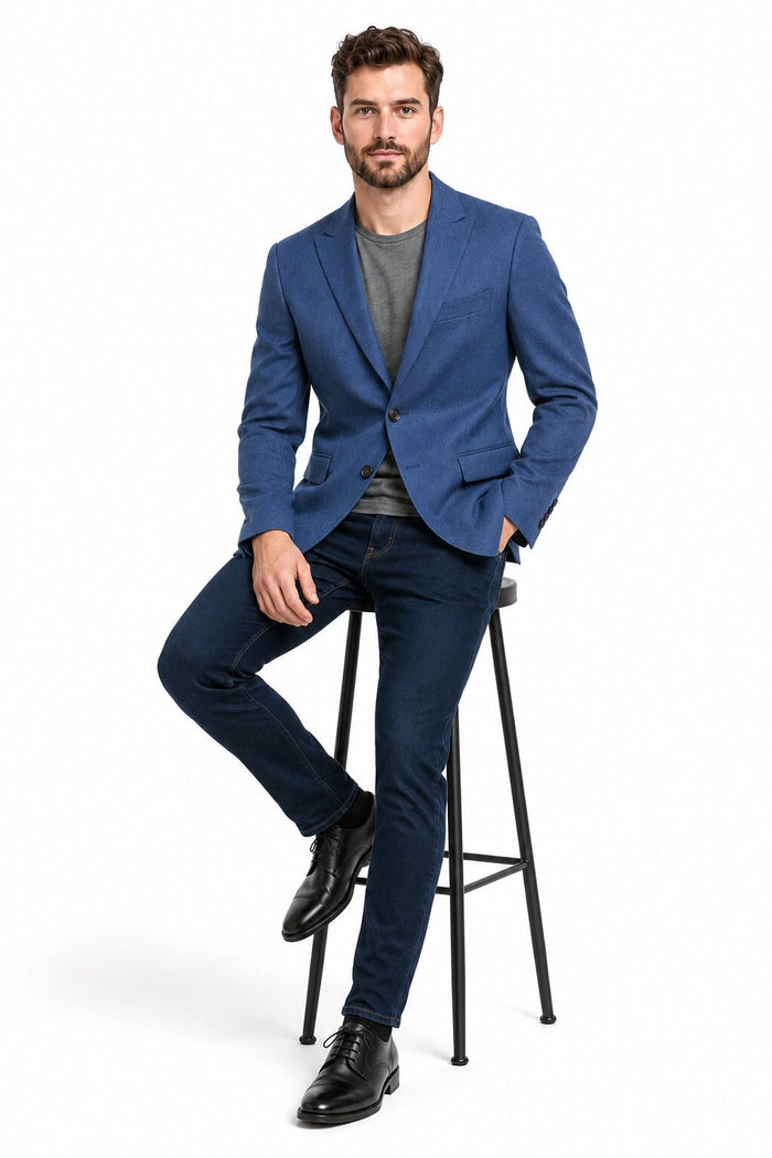 Zacchi Terri 73911 Mens Cobalt Blue Blazer – Slim Fit Stylish Formal & Party Wear Jacket