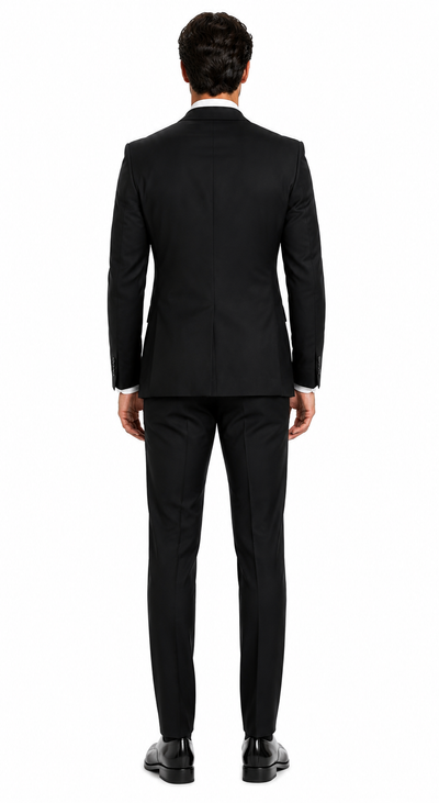 Mens Summer Linen suit - Black  Suit For Man Side Vented Modern Fit Notch Lapel - New Arrival