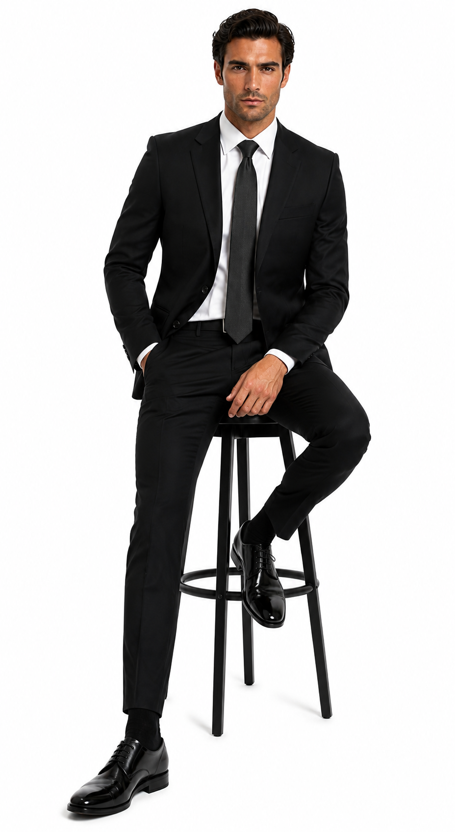 Mens Summer Linen suit - Black  Suit For Man Side Vented Modern Fit Notch Lapel - New Arrival