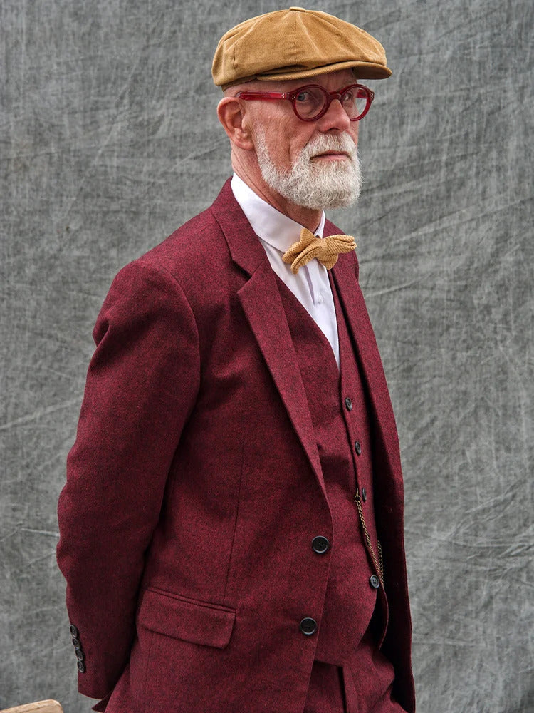 Mens Tailored Suit | 3-piece Suit | Red Barleycorn | Scudboat | Peaky Blinders - 34 Short or Extra Small