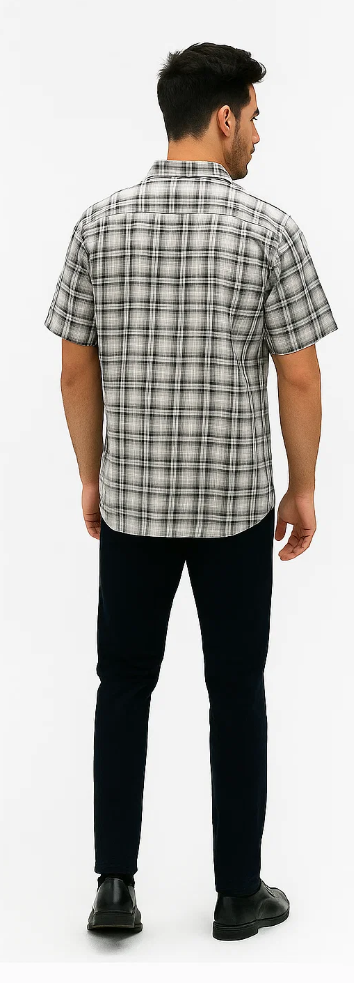Mens Textured Plaid Walking Suit in black/white by Dreams by Zacchi â€“ 2 Piece Leisure Outfit with Matching Shirt and Pants - $99