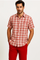 Mens Textured Plaid Walking Suit in red/off white by Dreams by Zacchi – 2 Piece Leisure Outfit with Matching Shirt and Pant-$99