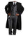 Mens Three Button Coat Classic Full Length Fashion Top Coat Black