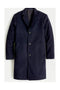 Men's Three Button Notch Label Topcoat In Wool-Cashmere Navy