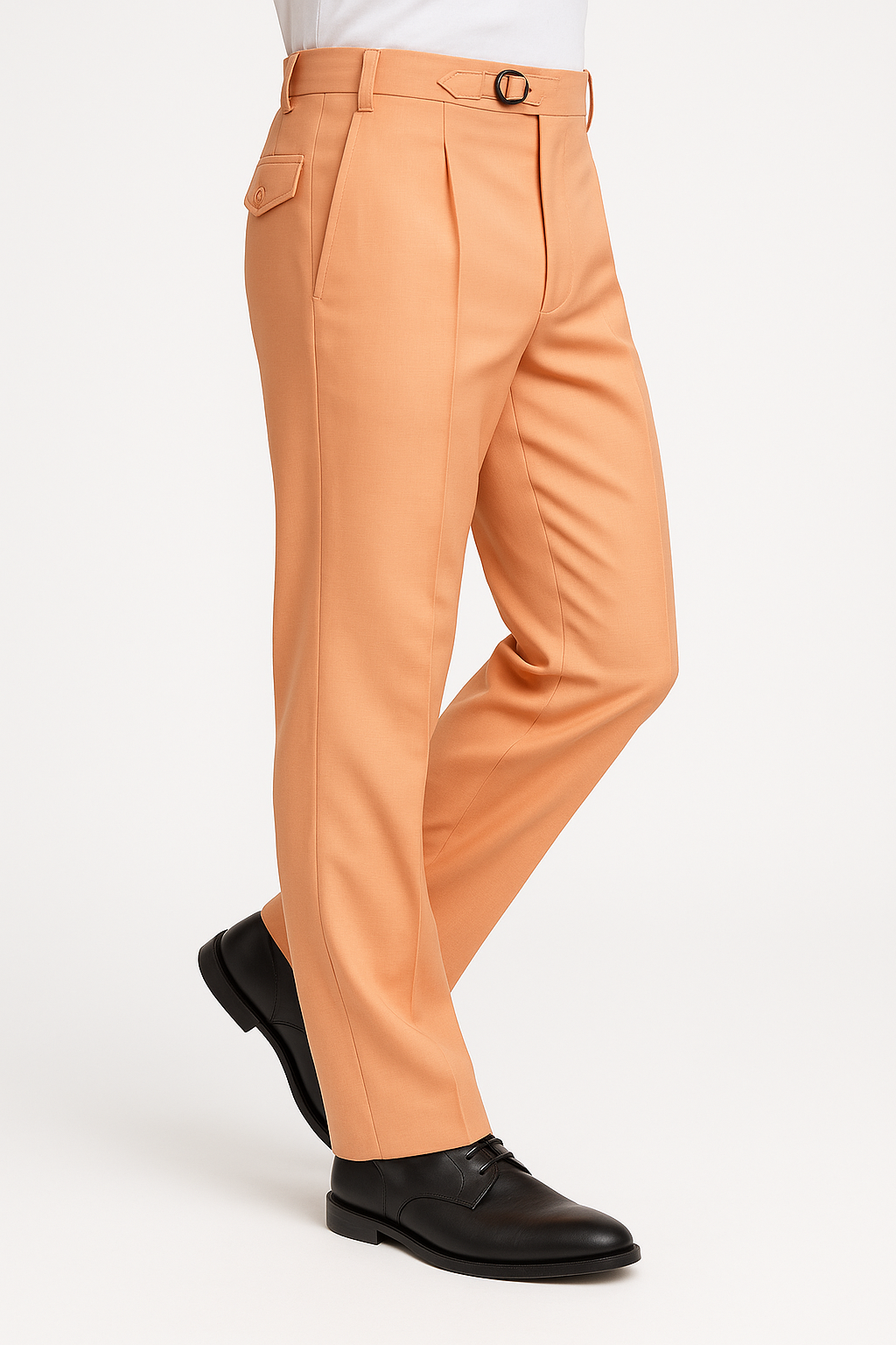 Tiglio Luxe Creamsicle Semi-Wide Leg Wool Marbella Dress Pants TL4013 - 34