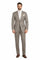 "Beige Modern Fit Two-Button Suit for Tall Men - 100% Wool"