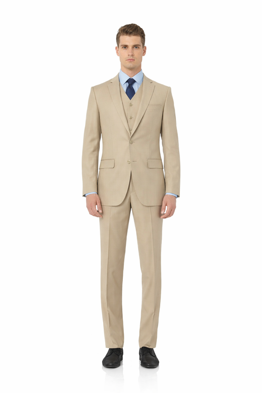 Men's Two Button Modern Fit Suits Tan Suit-New Designer Collection