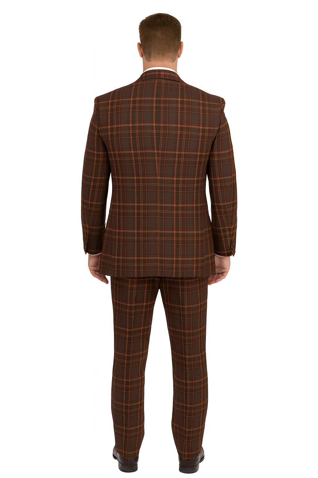 Mens Two Button Peak Lapel Suit Brown ~ Yellow-New Designer Collection - 34 Short or Extra Small