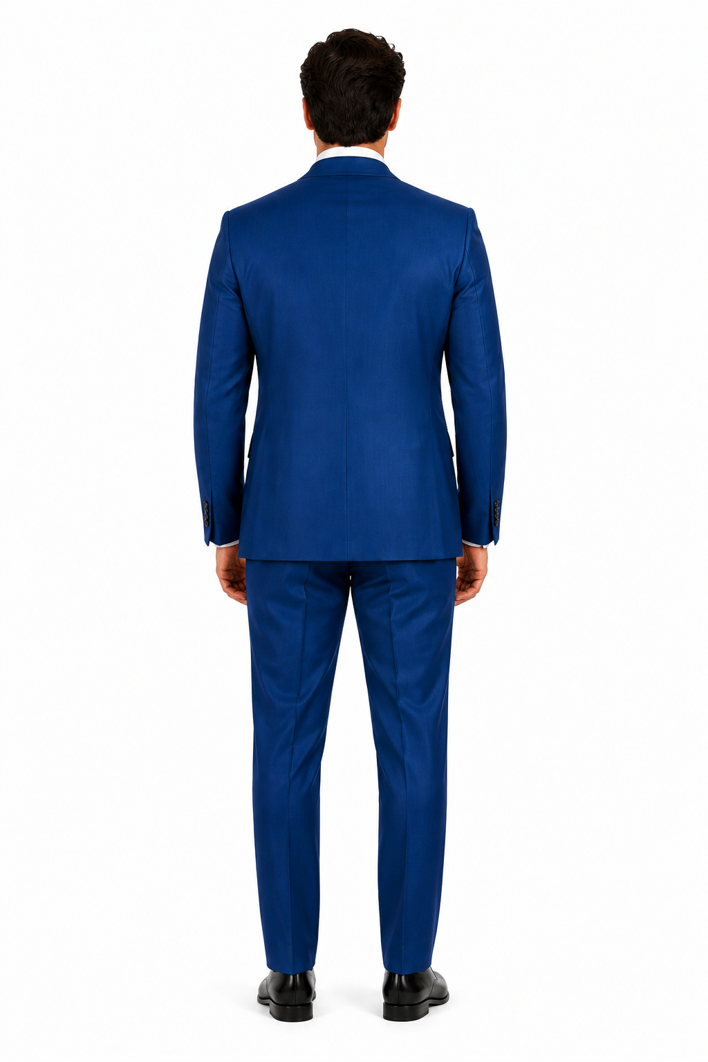 "Blue Sharkskin Business Suit for Men - Two Button Vested Style"