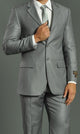 Light Grey Pinstripe Suit - Side Vented Flat Front Pants  Two Buttons  Modern Fit