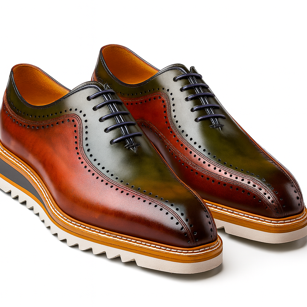 Carrucci Stylish Two-Tone Brogue Oxford - 8.5