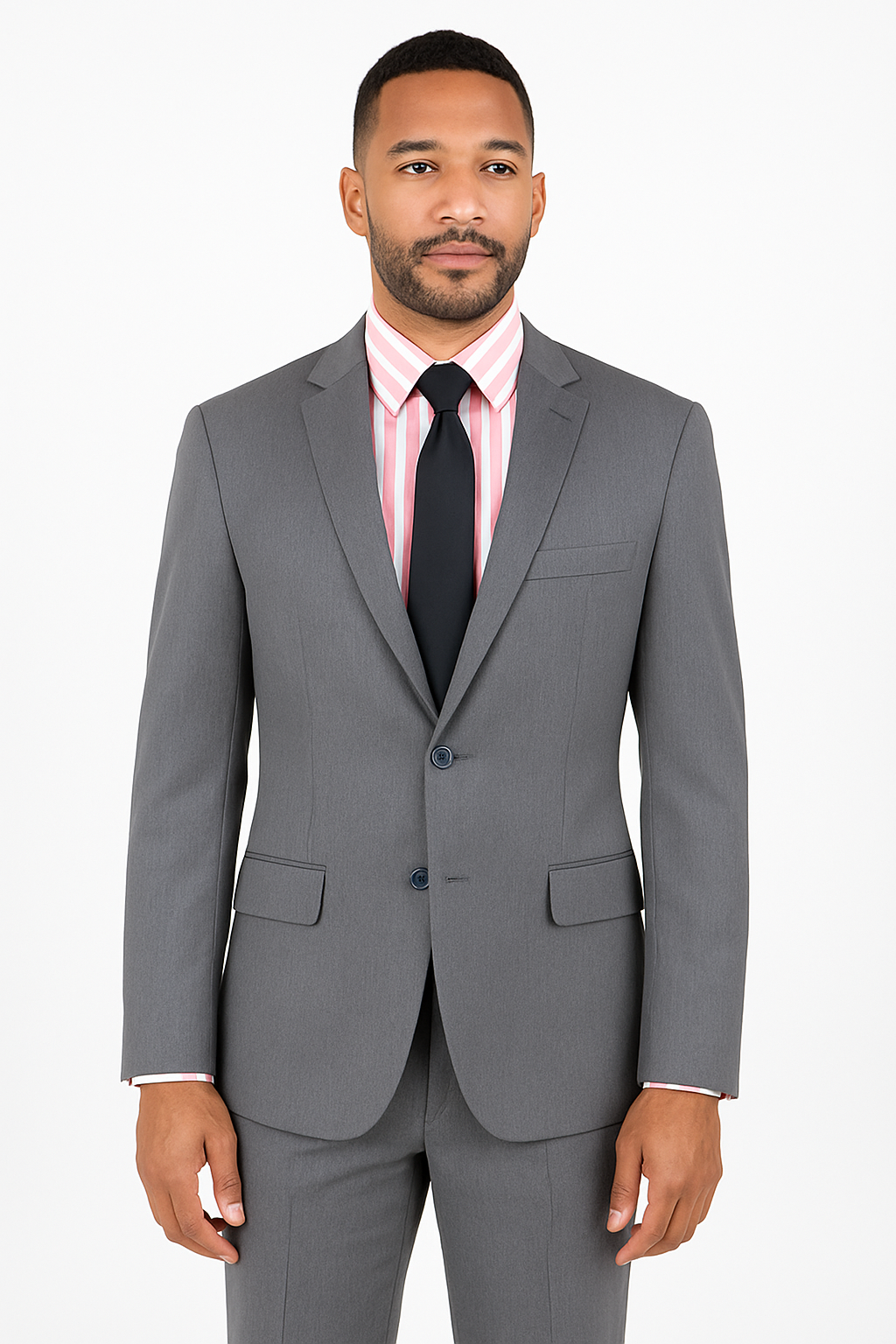 44 Ultra Slim Fit 2 Piece Suit Stretch Fabric in Solid Charcoal