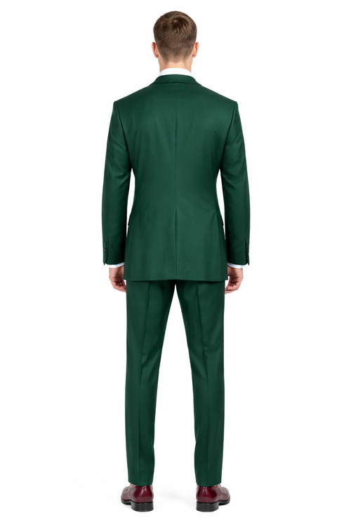 Mens Urban Hunter Green Suit - Double Breasted Vest Pleated Pants-New Designer Collection