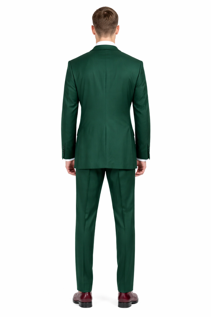 Mens Urban Hunter Green Suit - Double Breasted Vest Pleated Pants-New Designer Collection