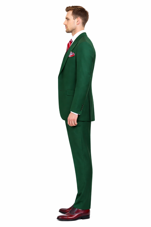 Mens Urban Hunter Green Suit - Double Breasted Vest Pleated Pants-New Designer Collection