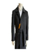 Mens Very Dark Grey Almost Black Overcoat - Full Length Topcoat - Wool Coat