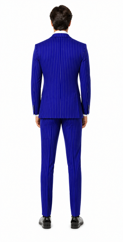 Mens Vested Gangster Pinstripe 1920's Suit in Blue
