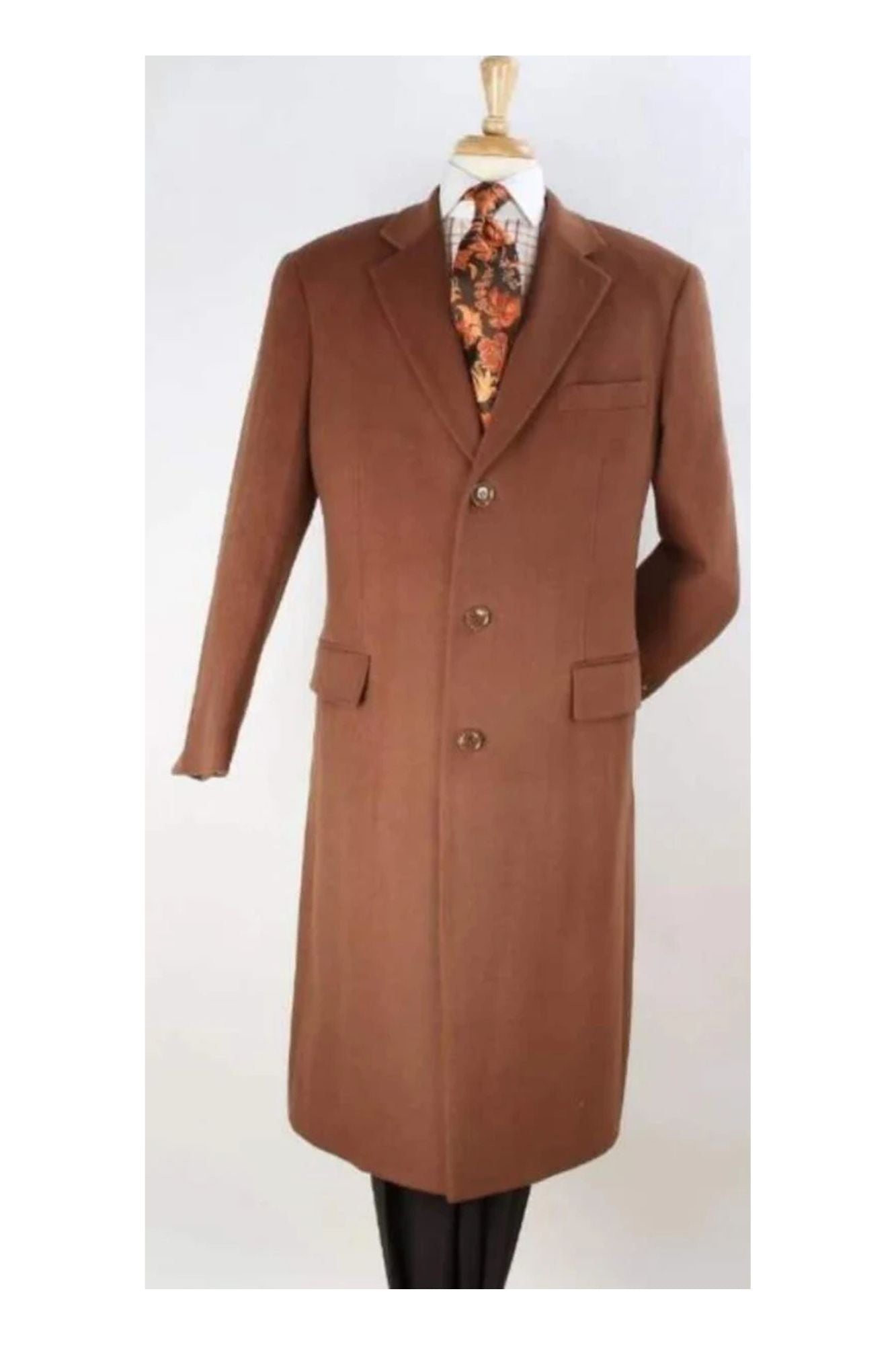 Men's Vicuna - Light Brown Coat - 100% Wool Vicuna - Light Brown Overcoat - Mens Topcoat - Coat Size 38