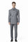 Men's Vinci Peak Lapel Double Breasted Suit High back Vented Jacket with Flap Pockets Grey-New Designer Collection